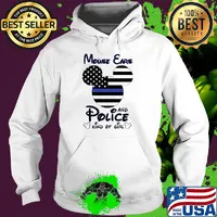 Mickey mouse ears and police kind of girl Blue Ribbon USA Flag s Hoodie