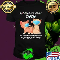 Mother's day 2020 the one where we were in quarantine Cat mask shirt
