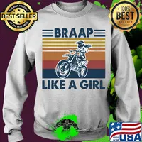 Motocross braap like a girl vintage s Sweater
