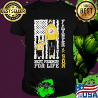 Pittsburgh steelers father and son best friends for life american flag happy father's day shirt