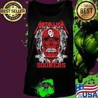 Skull metallica oklahoma sooners football fish s Tank top