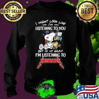 Snoopy and woodstock i might look like i'm listening to you but in my head i'm listening to metallica s Sweater