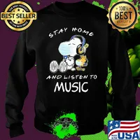 Snoopy wear mask stay home and listen to music covid-19 s Sweater