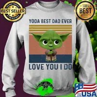 Star wars baby yoda best dad ever love you i do vintage s Sweater