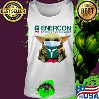 Star wars baby yoda hug enercon energie fur die welt logo mask covid-19 s Tank top