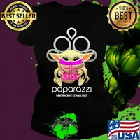Star wars baby yoda hug paparazzi independent consultant mask covid-19 s Ladies tee