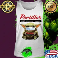 Star wars baby yoda hug portillo’s beef burgers salads mask covid-19 s Tank top
