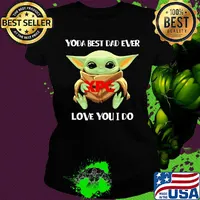 Star wars baby yoda hug XPO best dad ever love you I do s Ladies tee