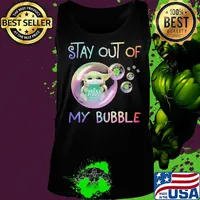 Star wars baby yoda mask hug whole foods market stay out of my bubble covid-19 s Tank top