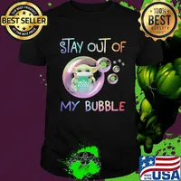 Star wars baby yoda mask hug whole foods market stay out of my bubble covid-19 shirt