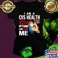 Strong woman mask i am a cvs health girl nothing can stop me s Ladies tee