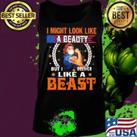 Strong woman tattoos Fedex I might look like a beauty but I deliver like a beast mask covid-19 s Tank top