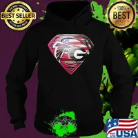 Superman atlanta falconsand and georgia bulldogs american flag independence day s Hoodie