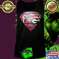 Superman atlanta falconsand and georgia bulldogs american flag independence day s Tank top