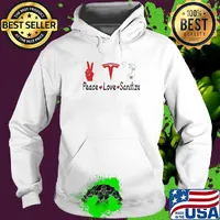 Tesla gigafactory peace love sanitize covid-19 s Hoodie