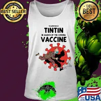 The adventures of tintin in search of the corona vaccine mask Scooter red Dog s Tank top