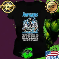 The carolina panthers 25th anniversary 1995 2020 thank you for the memories signatures s Ladies tee