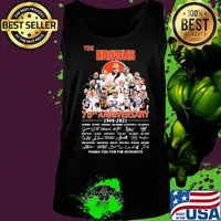The cleveland browns 75th anniversary 1946 2021 thank you for the memories signatures s Tank top