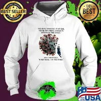 the devil whispered in my ear 6 feet back I am the storm Covid-19 nurse mask s Hoodie