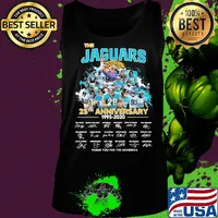 The jacksonville jaguars 25th anniversary 1995 2020 thank you for the memories signatures s Tank top