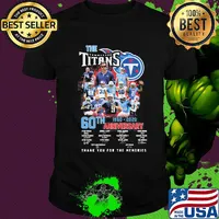 The tennessee titans 60th anniversary 1960 2020 thank you for the memories signatures shirt