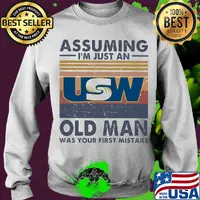 United steelworkers assuming I'm just an old lady was your first mistake vintage s Sweater