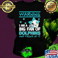 Warning I am a big fan of miami dolphins and proud of it stars s Ladies tee