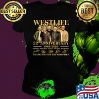 Westlife 22nd anniversary 1998-2020 thank you for the memories signature s Ladies tee