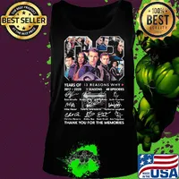 03 years of 2017 2020 13 reasons why 3 seasons 40 episodes thank you for the memories signatures s Tank top