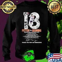 18 peyton manning denver broncos 2012 2015 thank you for the memories signature s Sweater