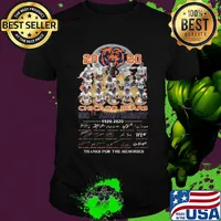 2020 chicago bears football 100th anniversary 1920 2020 thanks for the memories signatures shirt
