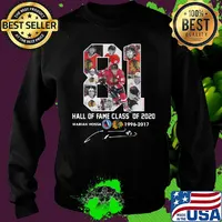 81 hall of fame class of 2020 marian hossa washington redskins 1996 2017 signature s Sweater