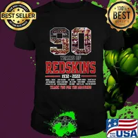 90 years of washington redskins 1932 2022 thank you for the memories shirt