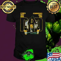 A son's first hero a daughter's first love dad green bay packers football happy father's day shirt