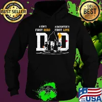 A son's first hero a daughter's first love dad pittsburgh steelers football happy father's day s Hoodie