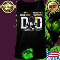 A son's first hero a daughter's first love dad pittsburgh steelers football happy father's day s Tank top