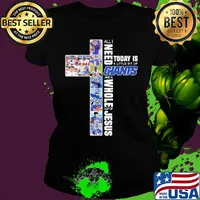 All i need today is a little bit of new york giants and a whole lot of jesus s Ladies tee