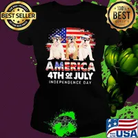 America 4th Of July Independence Day Bulldog Shirt Ladies tee