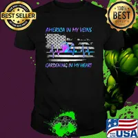 America in my vein gardening in my heart flag veteran Independence Day shirt
