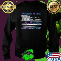America in my vein hairstying in my heart flag veteran Independence Day s Sweater