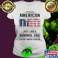 American dad just like a normal dad except much cooler american flag independence day s Ladies tee