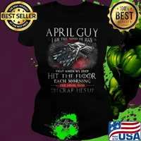 April Guy I Am The Kind Of Man That When My Feet Hit The Floor Each Moring The Devil Says Oh Crap He's UP Shirt Ladies tee