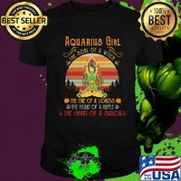 Aquarius girl the soul of a witch the fire of a lioness the heart of a hippie vintage retro shirt