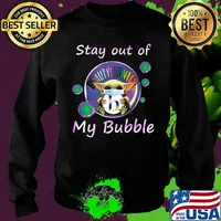 Baby yoda mask hug beautycounter stay out of my bubble covid-19 s Sweater