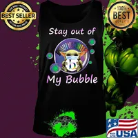 Baby yoda mask hug beautycounter stay out of my bubble covid-19 s Tank top