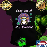Baby yoda mask hug ulta beauty stay out of my bubble covid-19 s Ladies tee