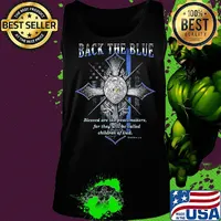 Back the blue Olice American flag blessed are the peacemakers for thwy will be called chidren of God s Tank top