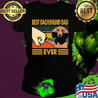Best Dachshund Dad Ever Vintage Retro Shirt Ladies tee