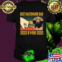Best Dachshund Dad Ever Vintage Retro Shirt