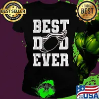 Best dad ever detroit red ice hockey dad father's day s Ladies tee